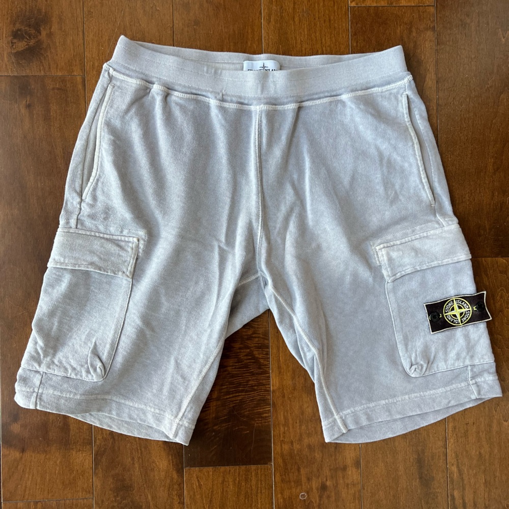 Stone Island Light Purple Organic Cotton Fleece Shorts
